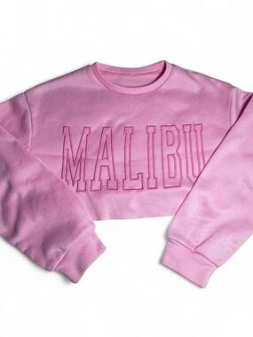 Pink MALIBU Cropped Sweatshirt